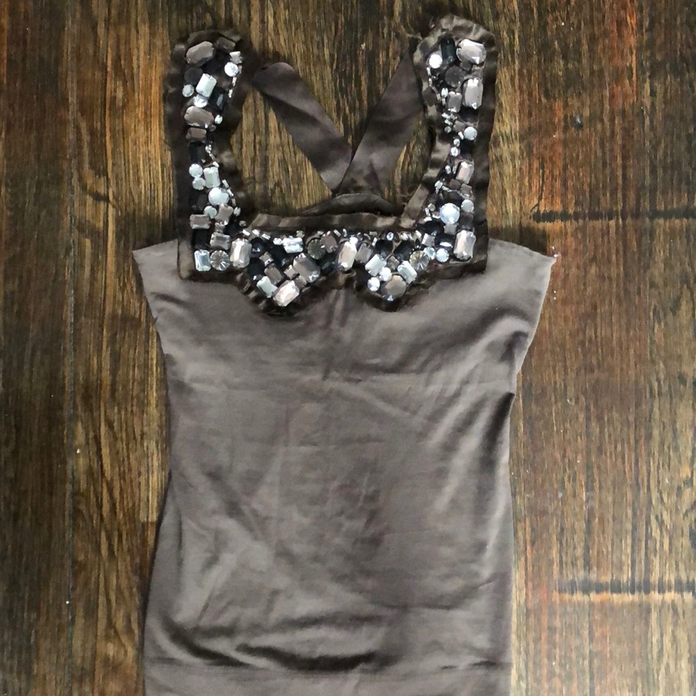 Zara rhinestone embellished top.